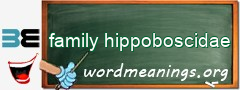 WordMeaning blackboard for family hippoboscidae